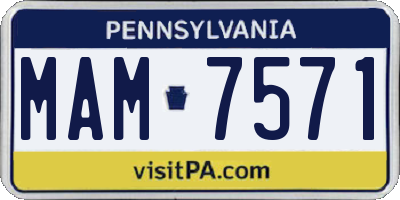 PA license plate MAM7571