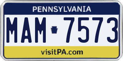 PA license plate MAM7573