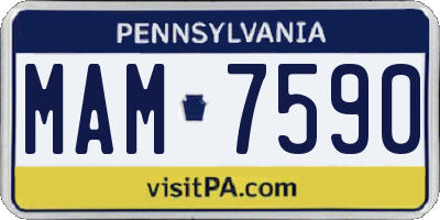 PA license plate MAM7590