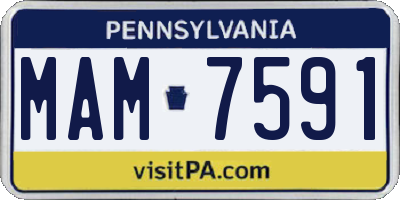PA license plate MAM7591