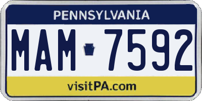 PA license plate MAM7592
