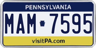 PA license plate MAM7595