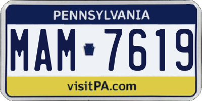 PA license plate MAM7619