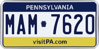 PA license plate MAM7620