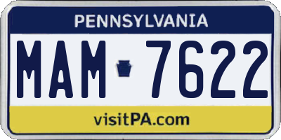 PA license plate MAM7622