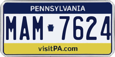 PA license plate MAM7624