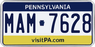 PA license plate MAM7628