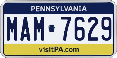 PA license plate MAM7629