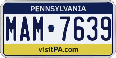 PA license plate MAM7639