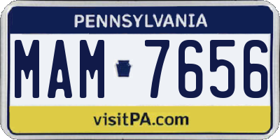 PA license plate MAM7656
