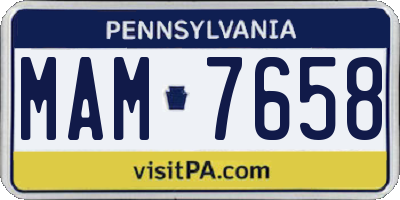 PA license plate MAM7658