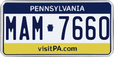PA license plate MAM7660