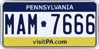 PA license plate MAM7666