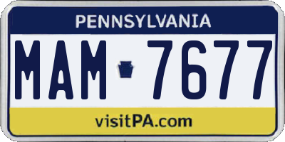 PA license plate MAM7677