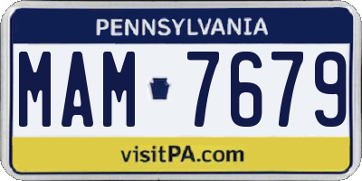 PA license plate MAM7679