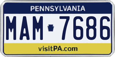 PA license plate MAM7686