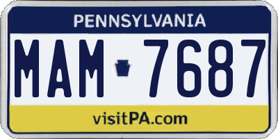 PA license plate MAM7687