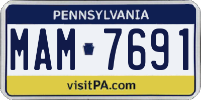 PA license plate MAM7691