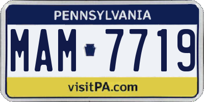 PA license plate MAM7719