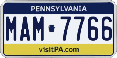 PA license plate MAM7766