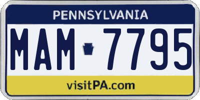 PA license plate MAM7795