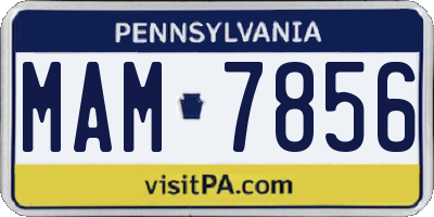 PA license plate MAM7856
