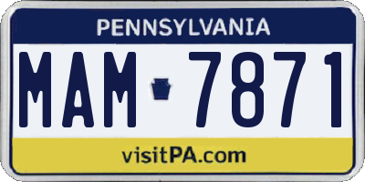 PA license plate MAM7871