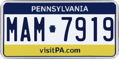 PA license plate MAM7919