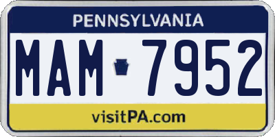 PA license plate MAM7952