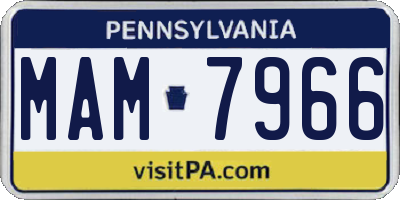 PA license plate MAM7966