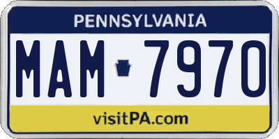 PA license plate MAM7970
