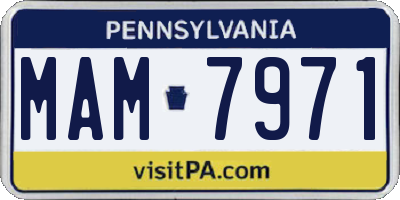 PA license plate MAM7971