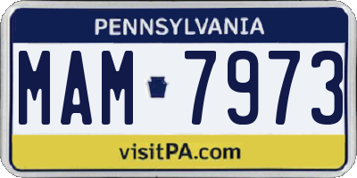 PA license plate MAM7973