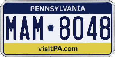 PA license plate MAM8048