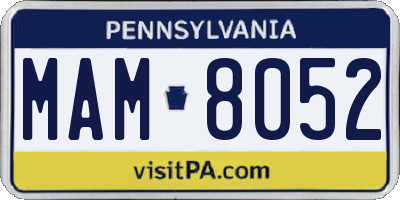 PA license plate MAM8052