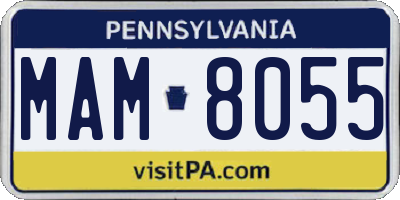 PA license plate MAM8055