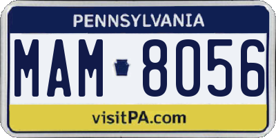 PA license plate MAM8056