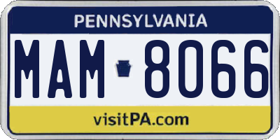 PA license plate MAM8066