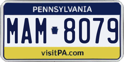 PA license plate MAM8079