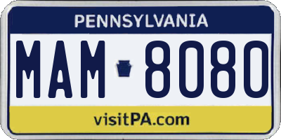 PA license plate MAM8080