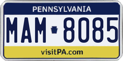 PA license plate MAM8085
