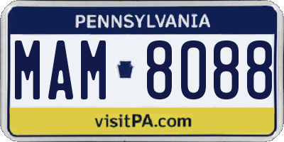 PA license plate MAM8088