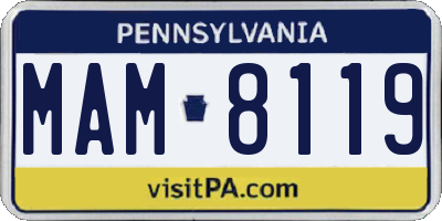 PA license plate MAM8119