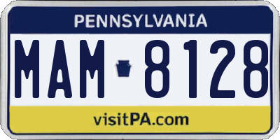 PA license plate MAM8128