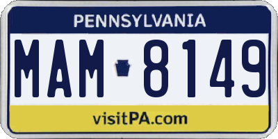 PA license plate MAM8149