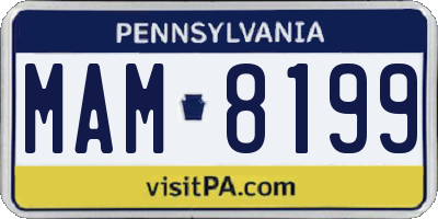 PA license plate MAM8199