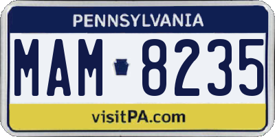 PA license plate MAM8235