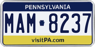 PA license plate MAM8237
