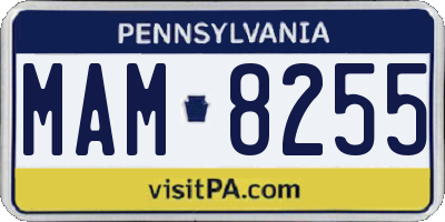 PA license plate MAM8255
