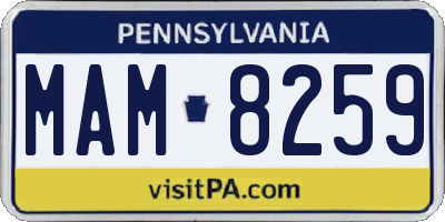 PA license plate MAM8259